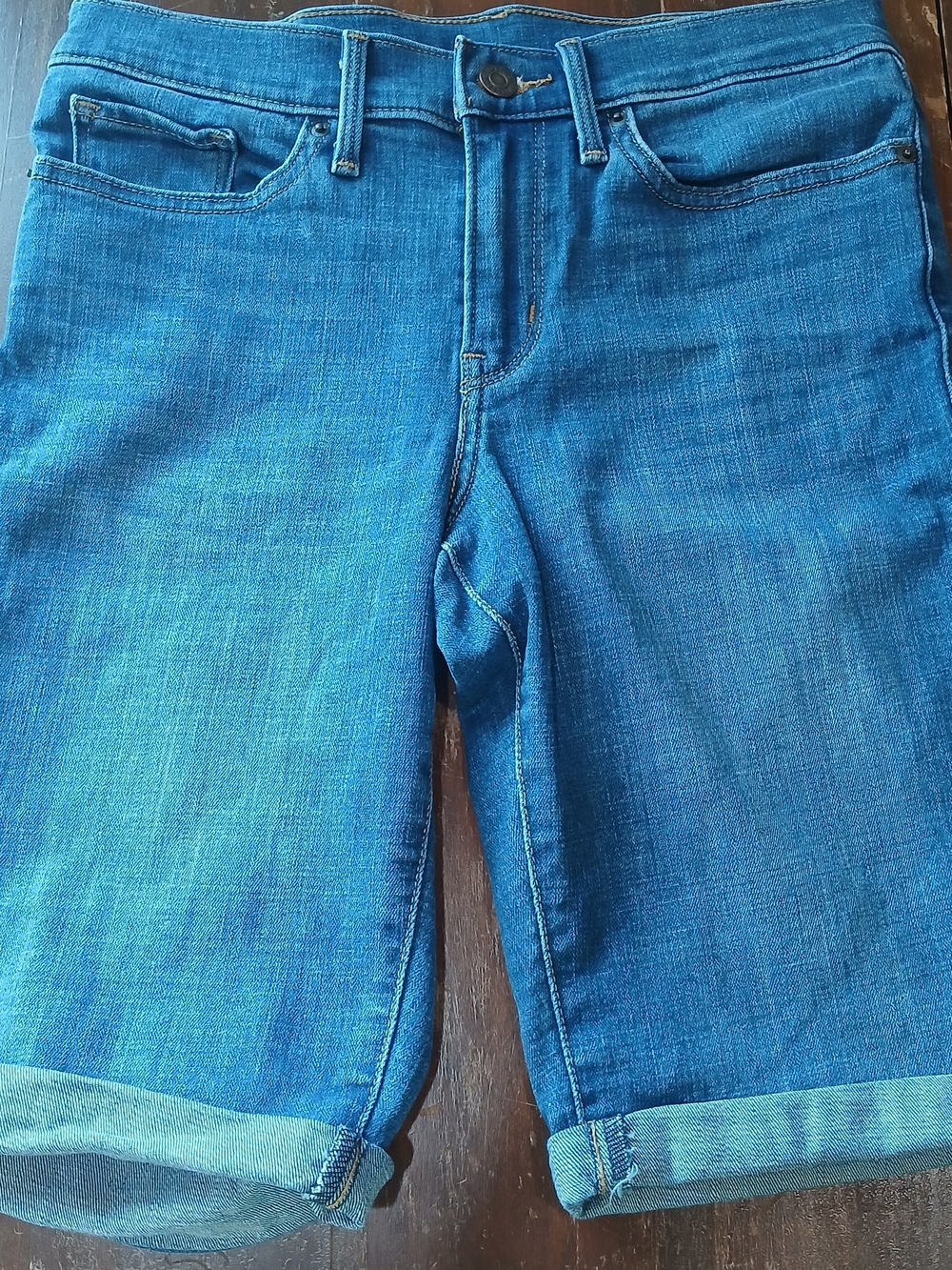 Levi's Bright Blue Denim Bermuda Shorts with Rolled Cuffs